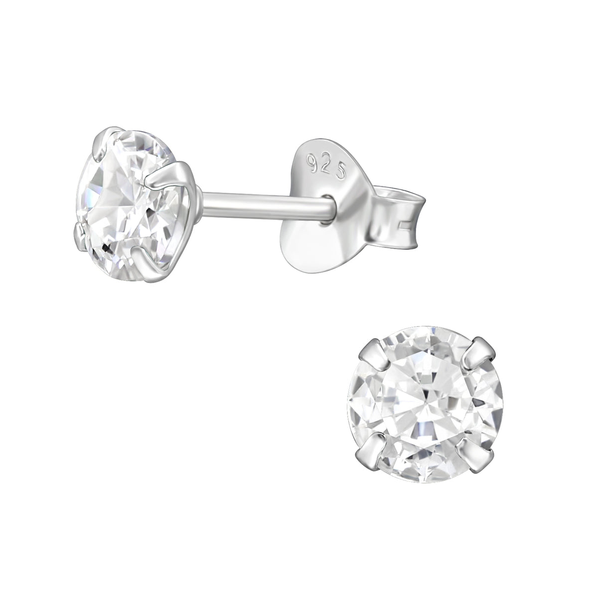 April sterling silver birthstone stud earrings