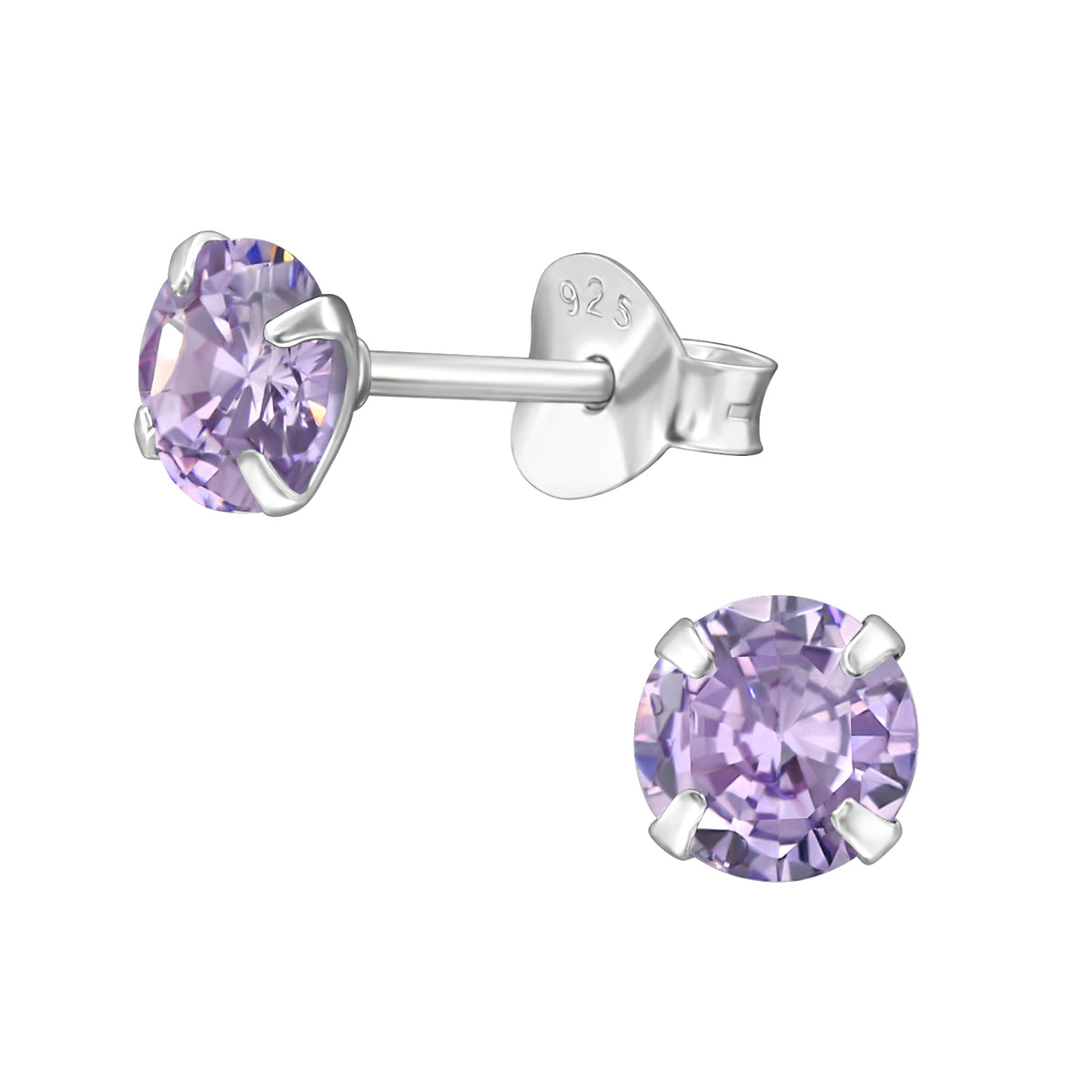 June sterling silver birthstone stud earrings