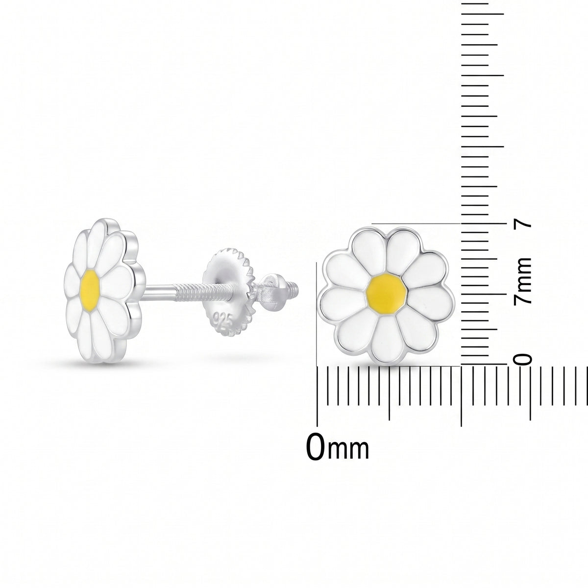 925 sterling silver flower earrings for kids