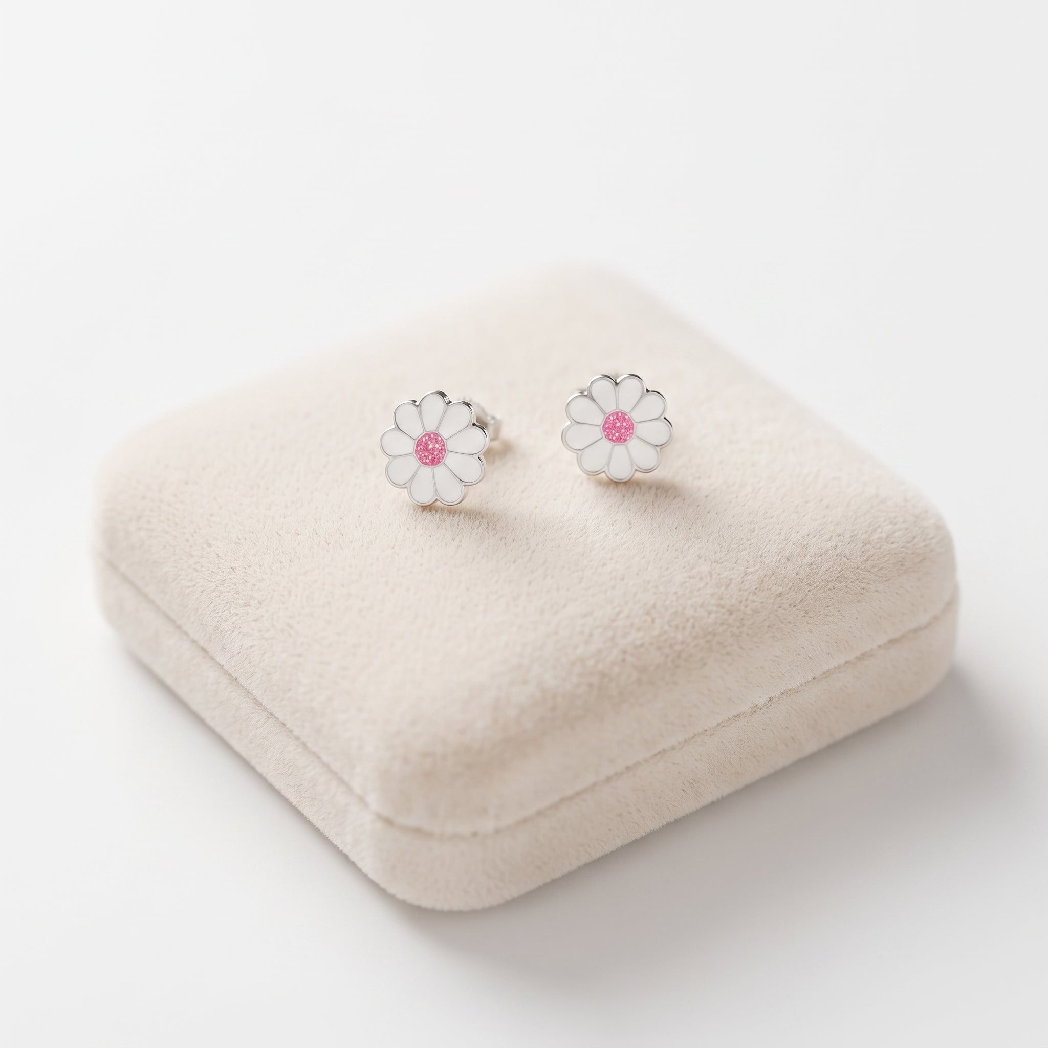 925 sterling silver daisy earrings for children