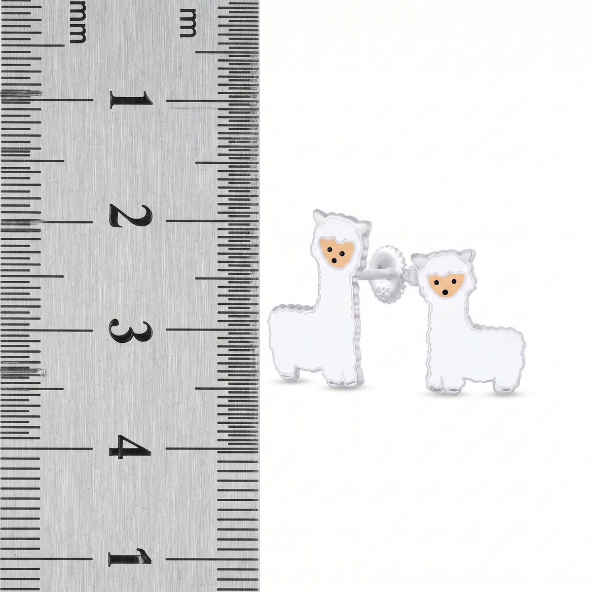 Cute alpaca earrings with screw back fastening