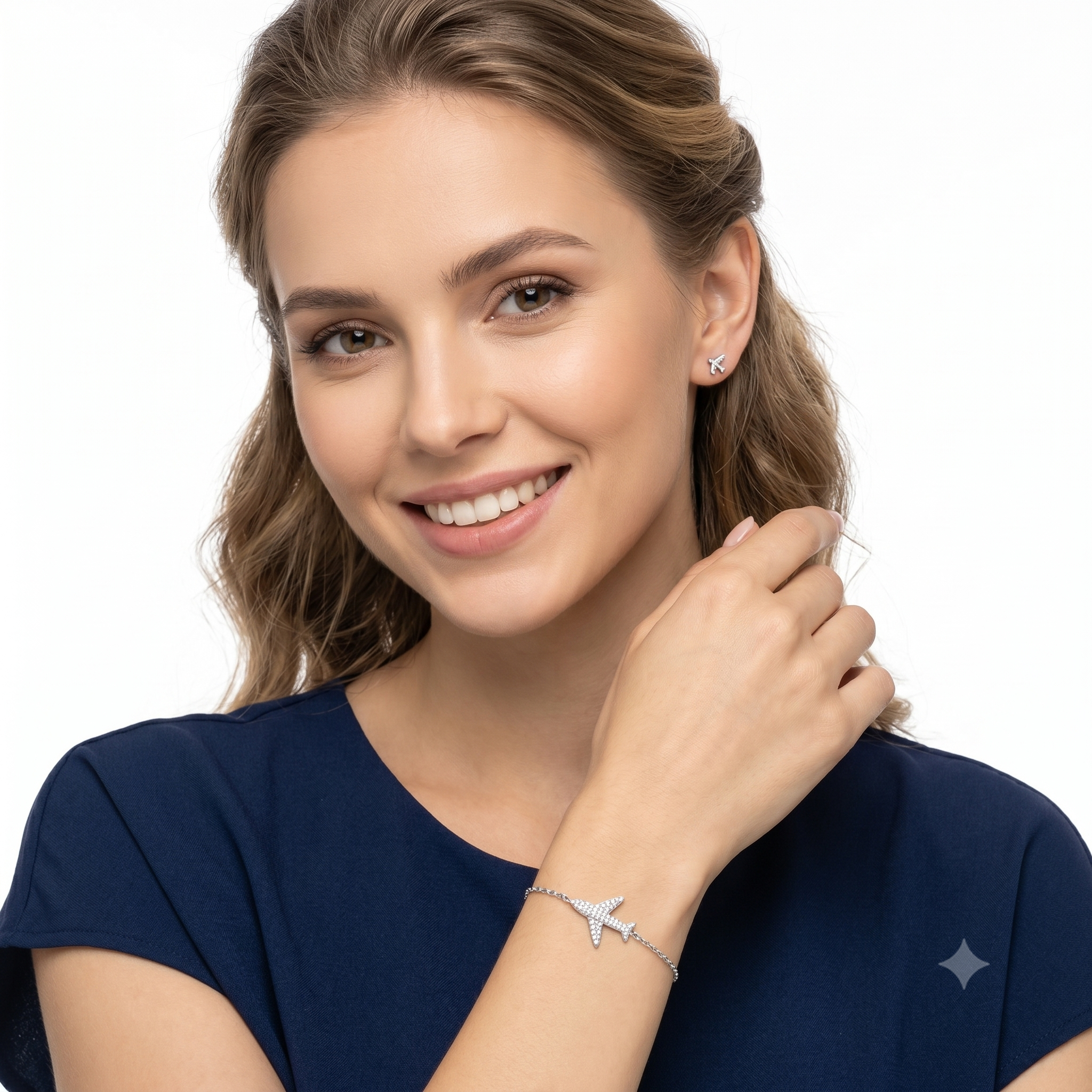 925 Sterling Silver Aeroplane Cubic Zirconia Bracelet - Melchior Jewellery