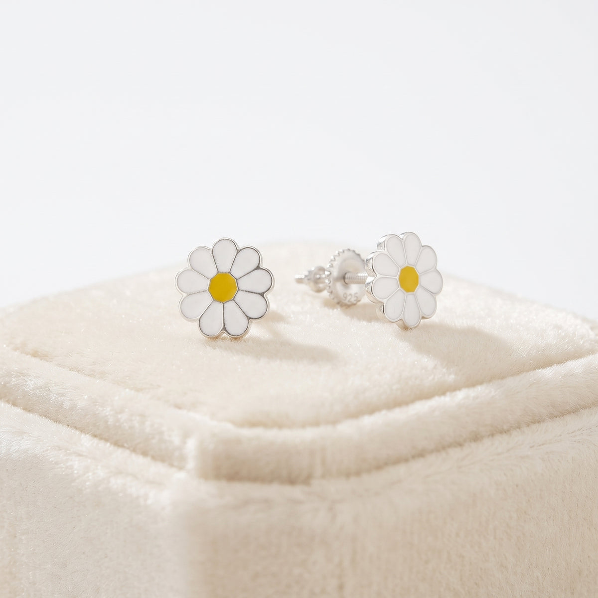 Sterling silver flower screw back earrings for kids
