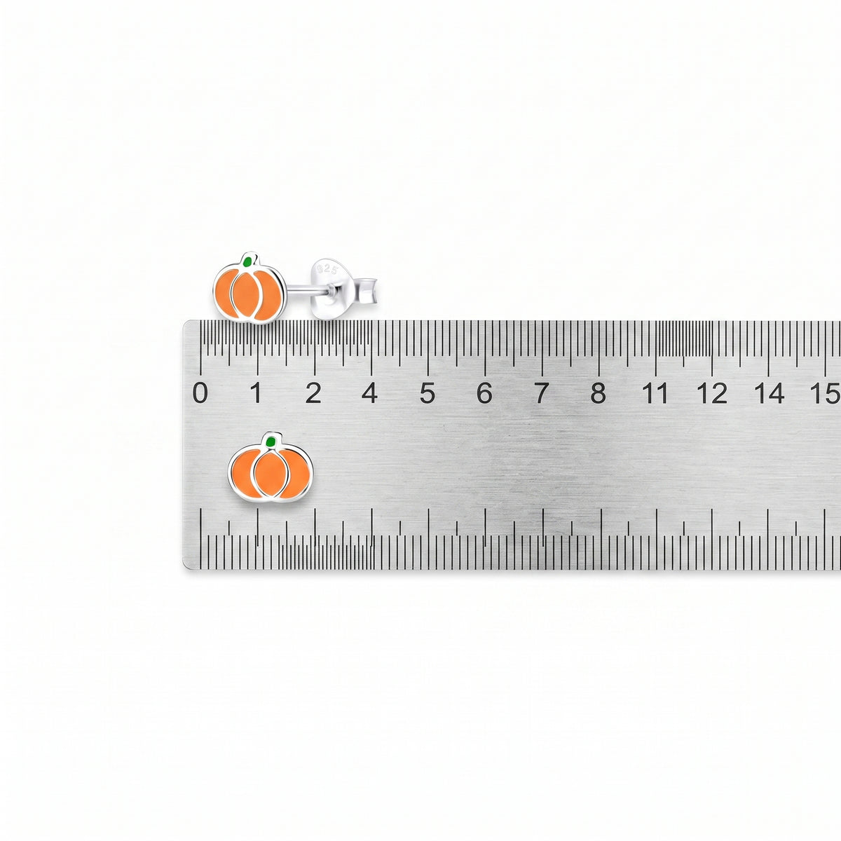 Sterling Silver Pumpkin Stud Earrings for Kids - Melchior Jewellery