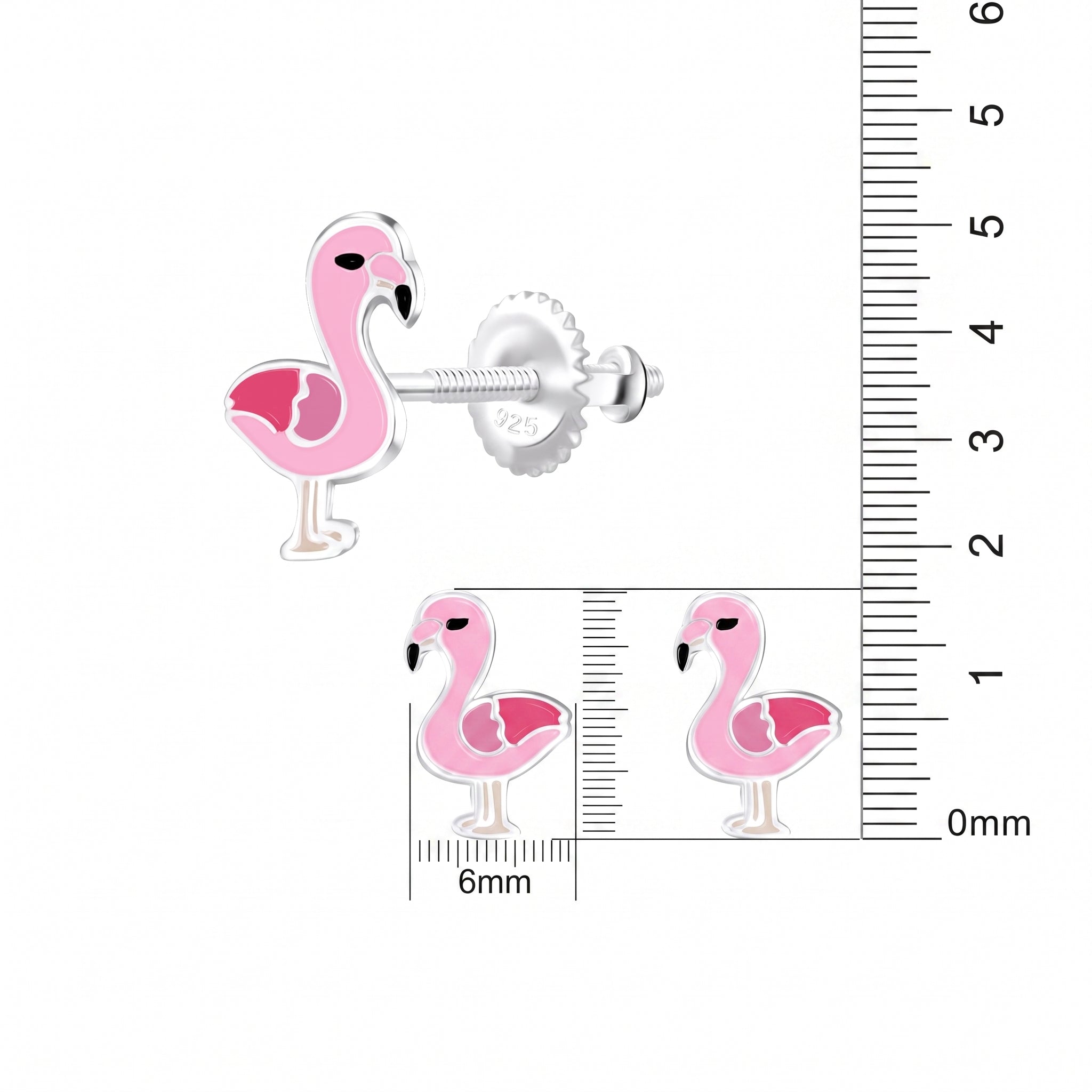Cute flamingo earrings with screw back fastening