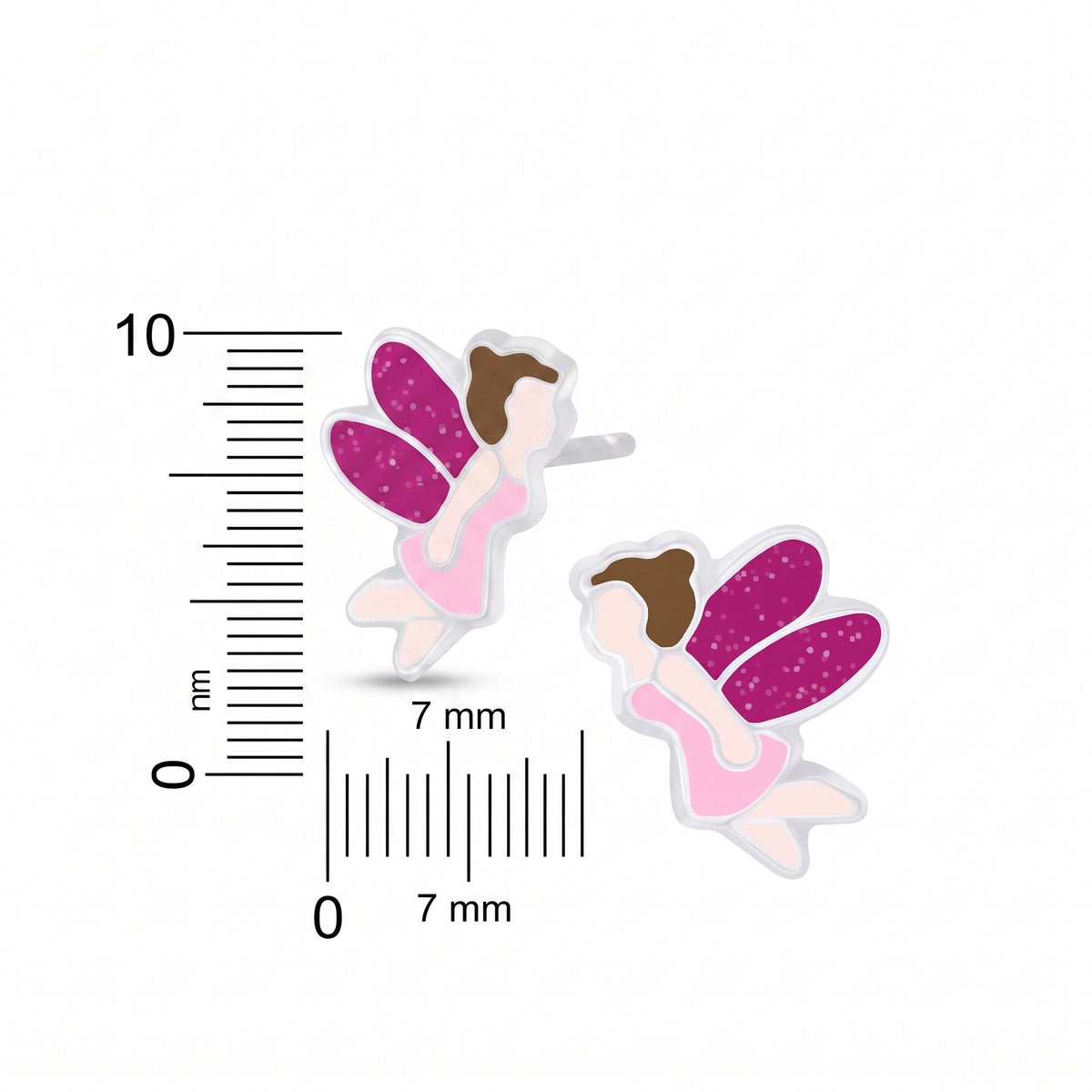 Sterling Silver Fairy Screw Back Earrings for Kids - Melchior Jewellery