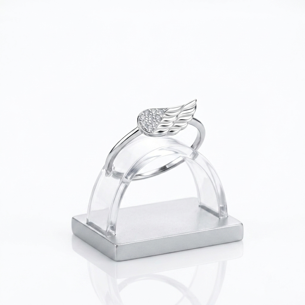 Sterling Silver Wing Ring with Stones