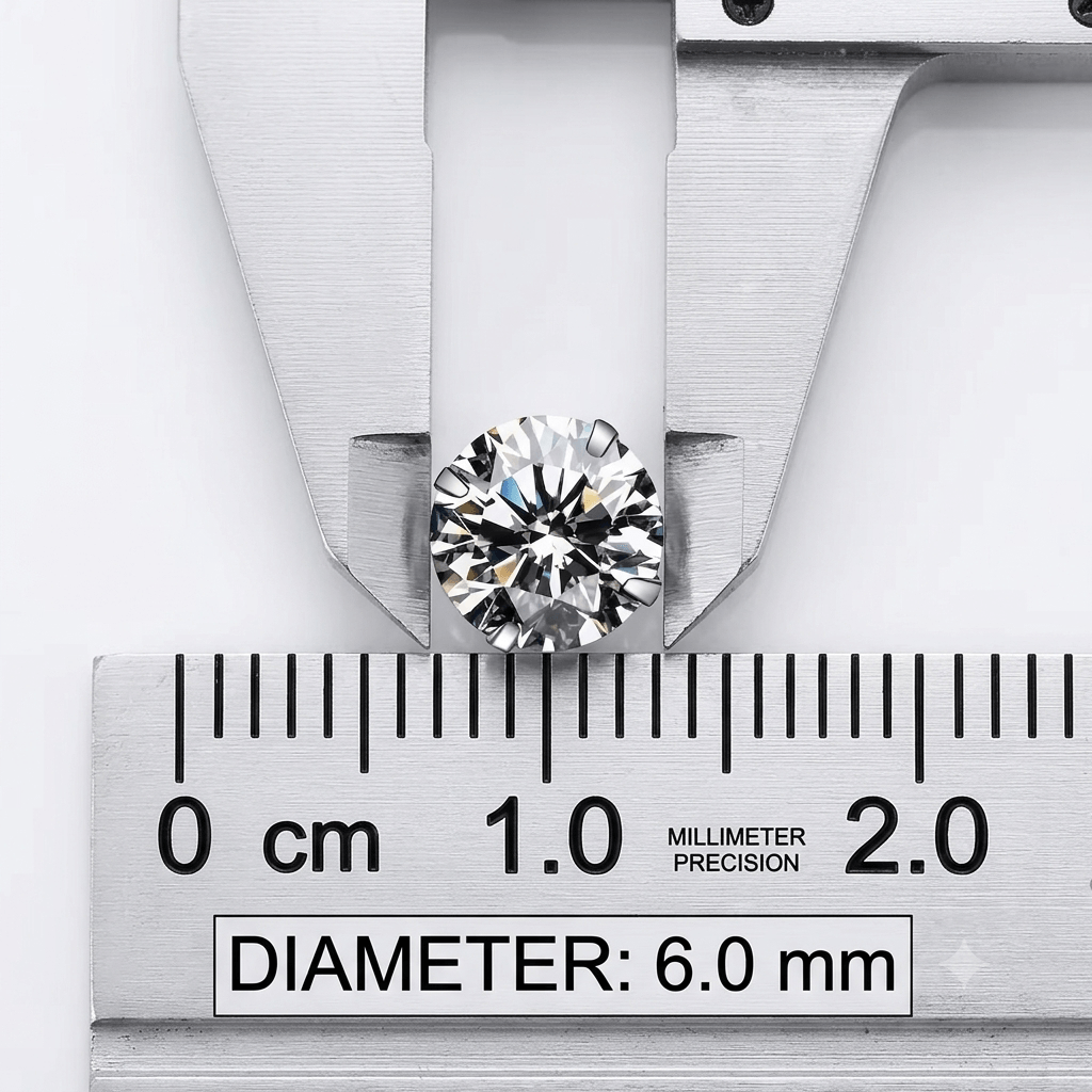Stainless Steel 6mm Solitaire Round CZ Stone Stud Earrings - Melchior Jewellery
