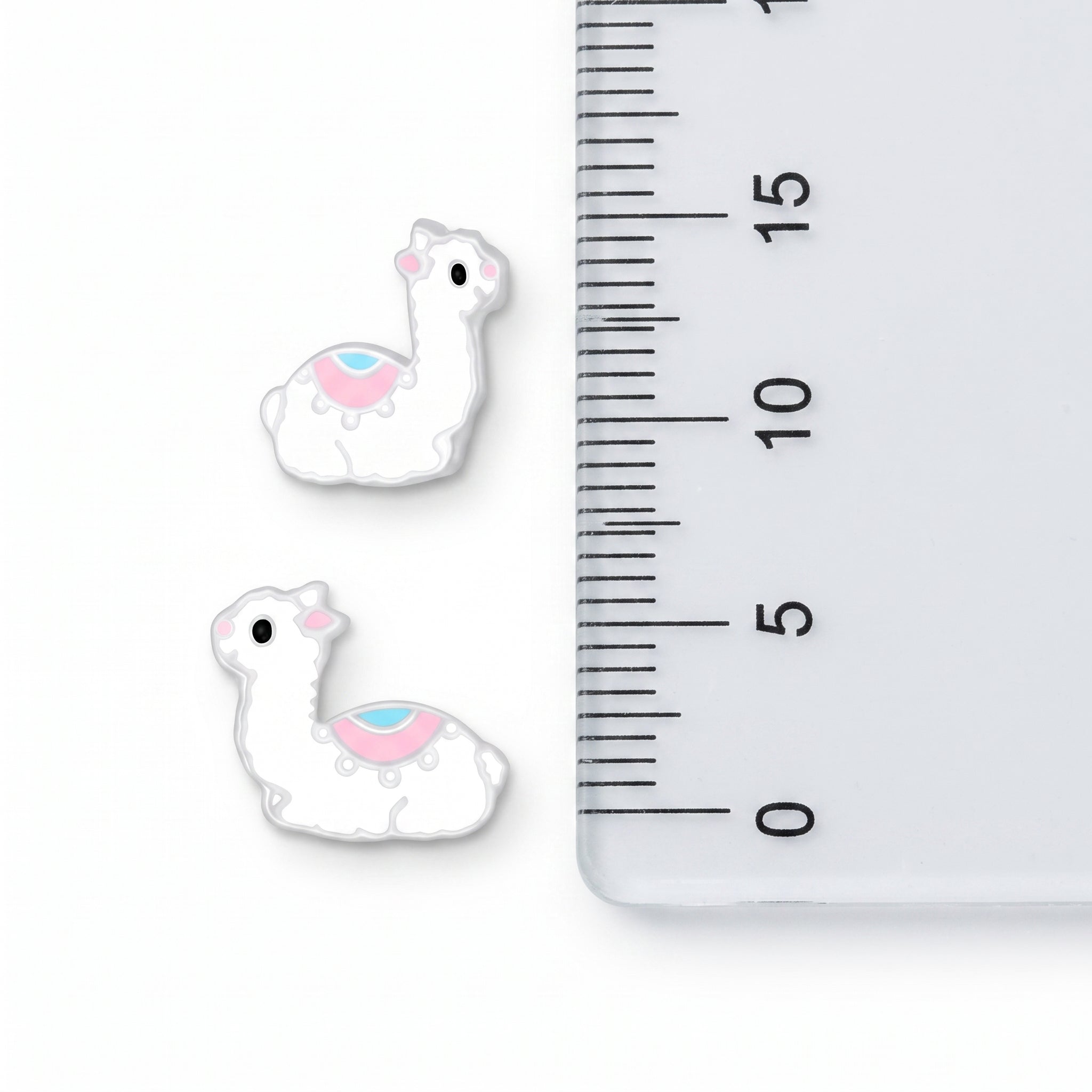 Llama earrings with screw back fastening