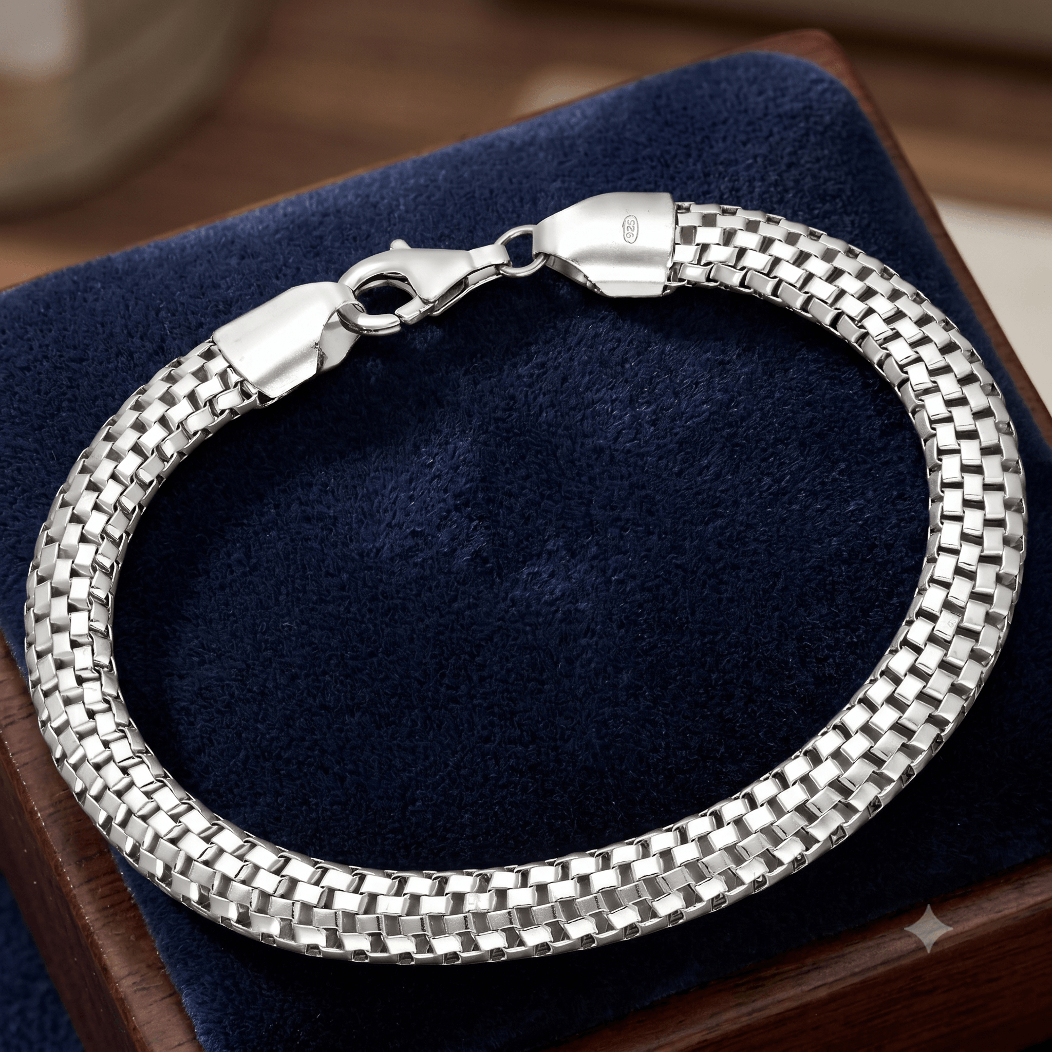 925 Sterling Silver Woven Box Chain Bracelet Fine Jewellery - Melchior Jewellery