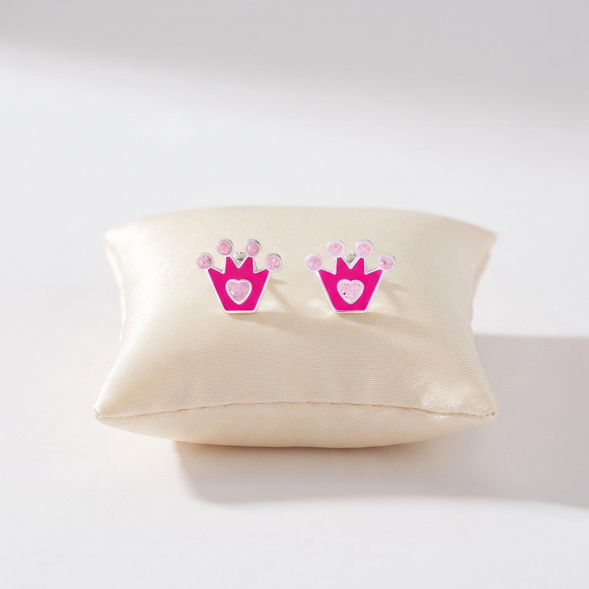 Children's sterling silver princess screw back earrings