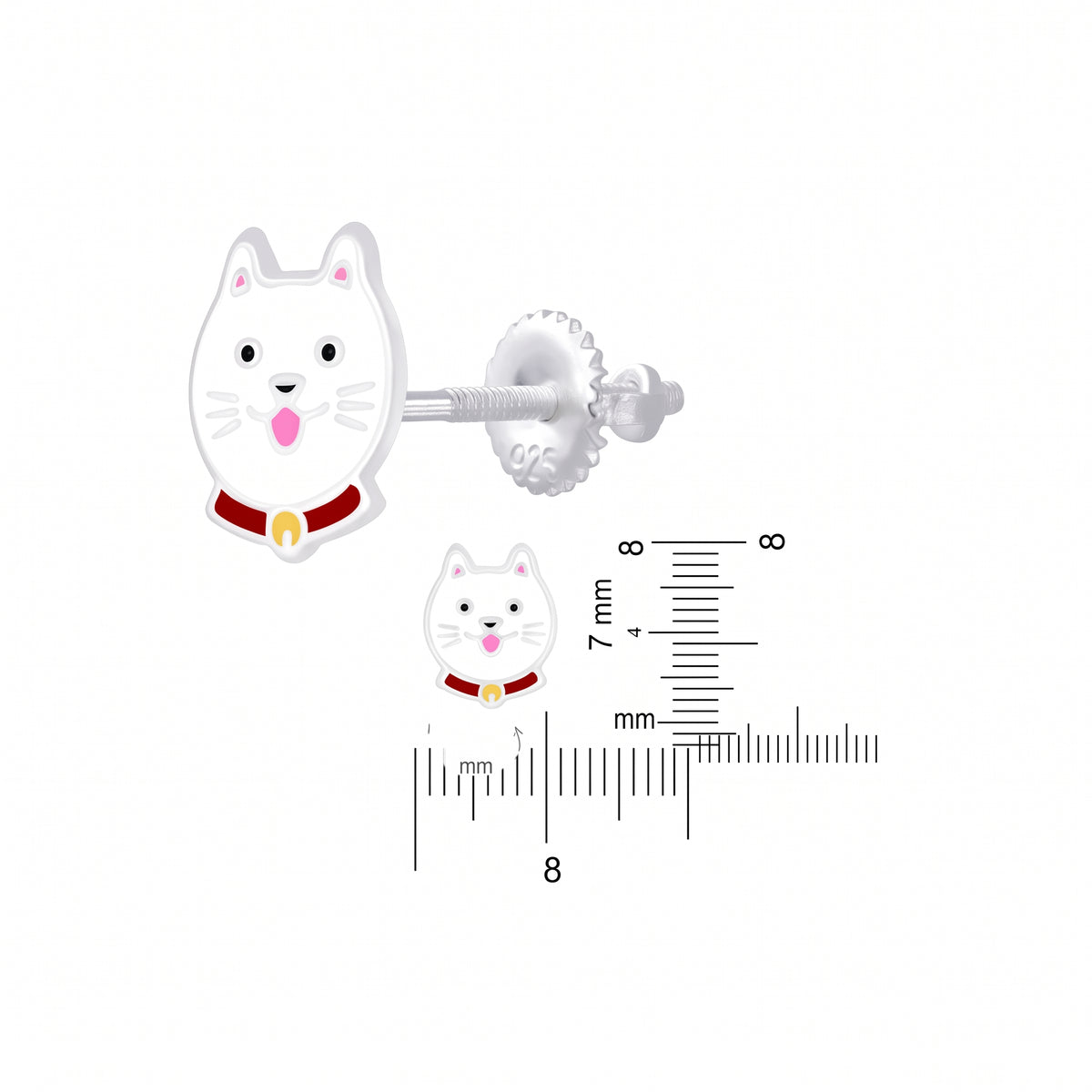 925 sterling silver cat earrings for children