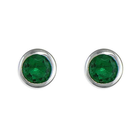 Sterling Silver May Birthstone Stud Earrings - Melchior Jewellery