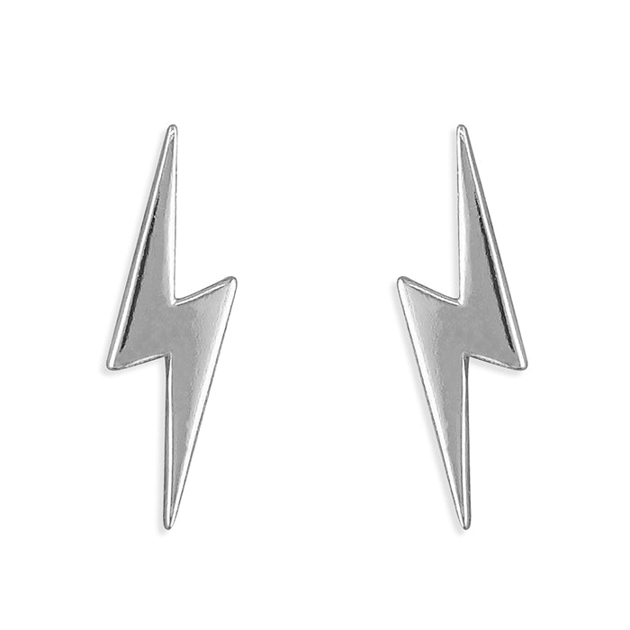 Sterling Silver Thunder Lightning Bolt Stud Earrings - Melchior Jewellery