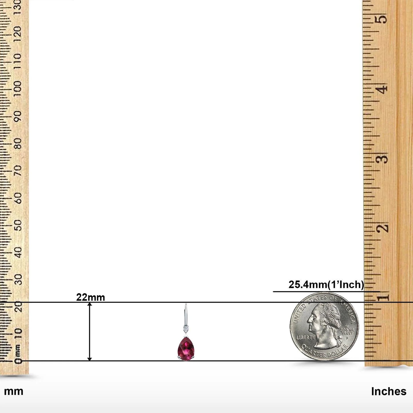 Sterling Silver Ruby CZ Teardrop Earrings - Melchior Jewellery