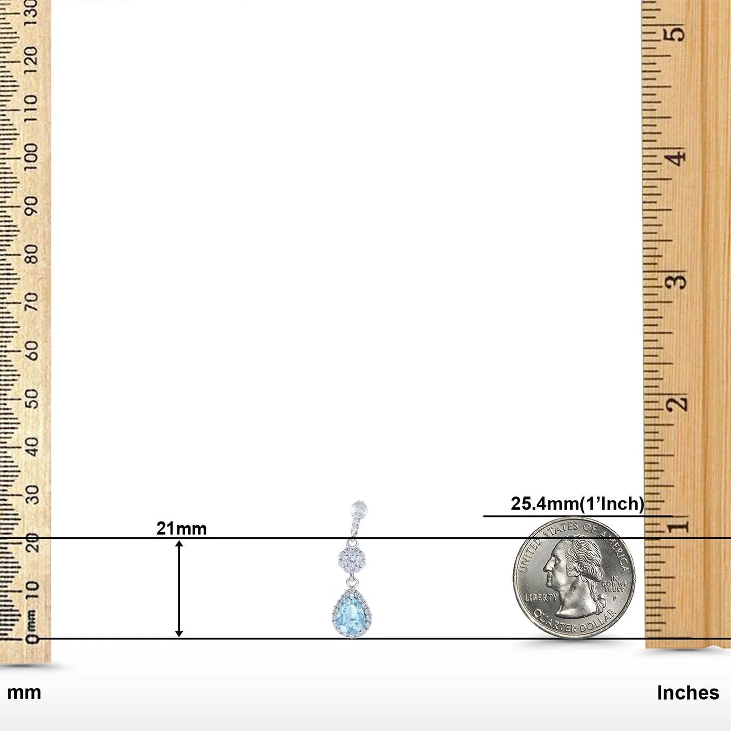 Sterling Silver Aquamarine Teardrop Earrings - Melchior Jewellery