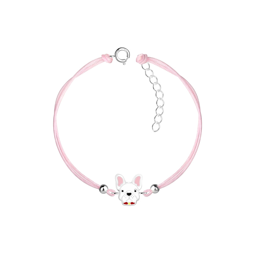 Children's Adjustable Sterling Silver Friendship Pug Dog Bracelet - Melchior Jewellery