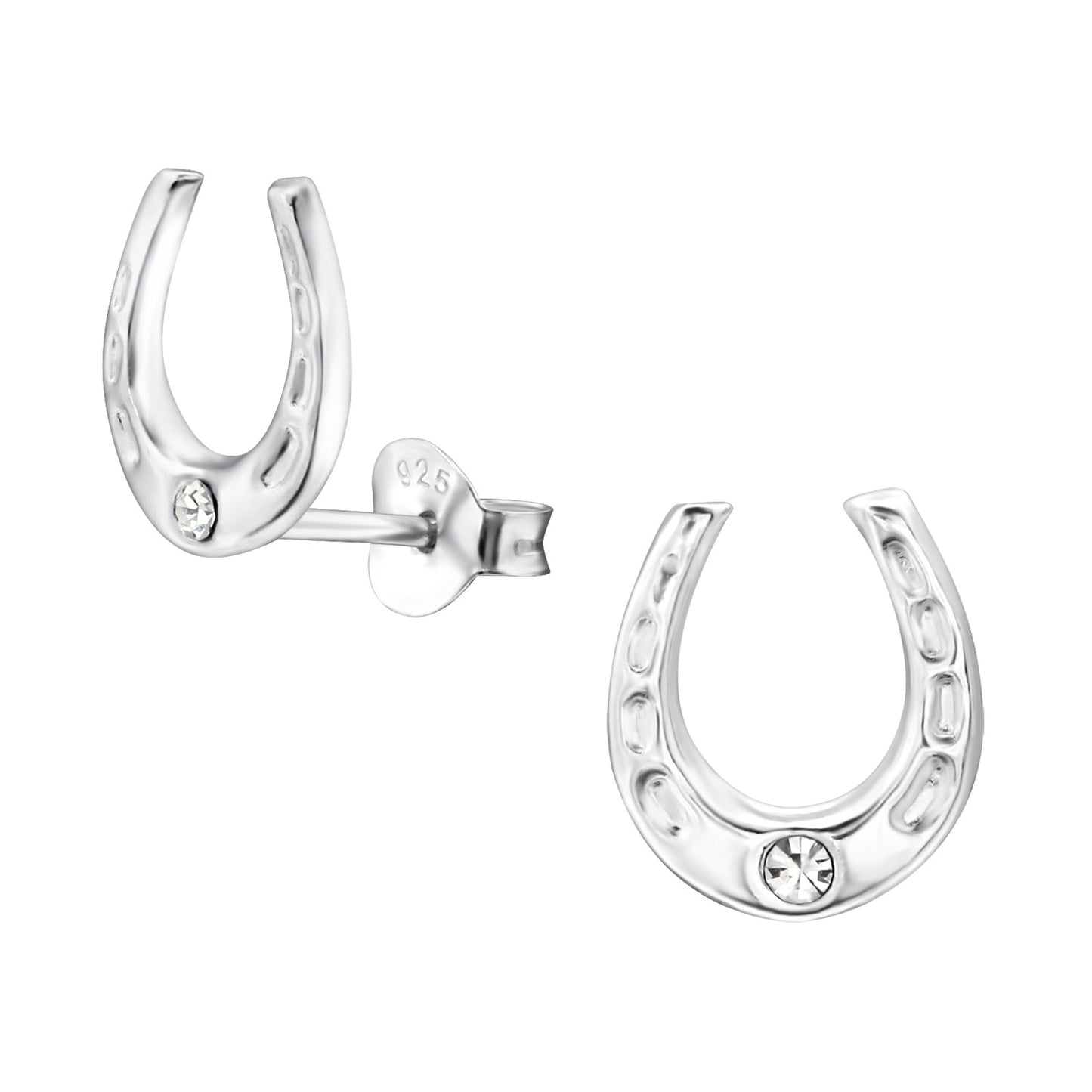 Sterling Silver Lucky Horseshoe Stud Earrings - Melchior Jewellery