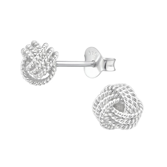 Sterling Silver 6mm knot Rope Stud Earrings - Melchior Jewellery