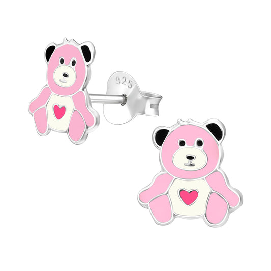 Children's Sterling Silver Teddy Bear Stud Girls Earrings - Melchior Jewellery