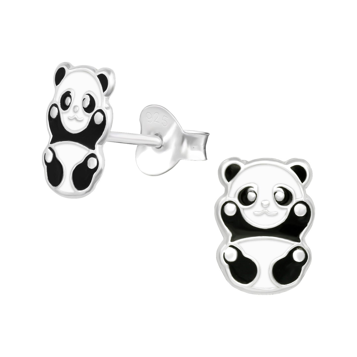 Sterling Silver Panda Bear Stud Girls Earrings - Melchior Jewellery