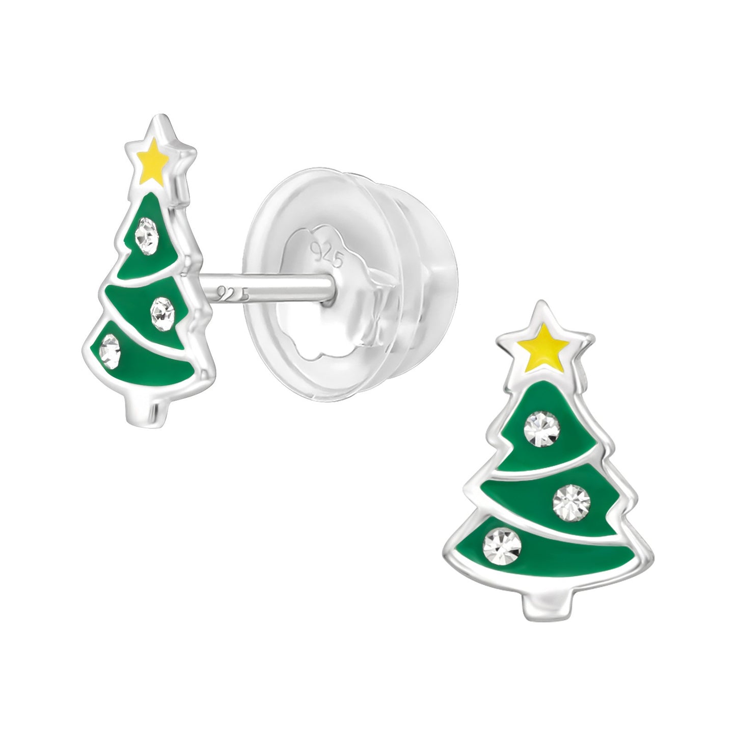 Children's Sterling Silver Christmas Tree Stud Earrings - Melchior Jewellery