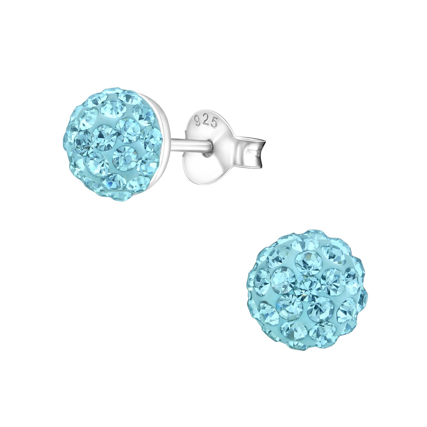 Sterling Silver Girls Crystal Ball Stud Earrings - Melchior Jewellery
