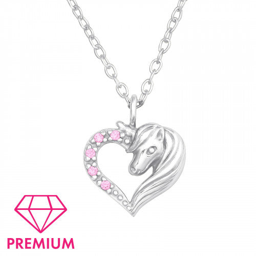Children' Sterling Silver CZ Unicorn Necklace - Melchior Jewellery