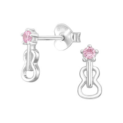 Sterling Silver Guitar Kids Earrings - Melchior Jewellery