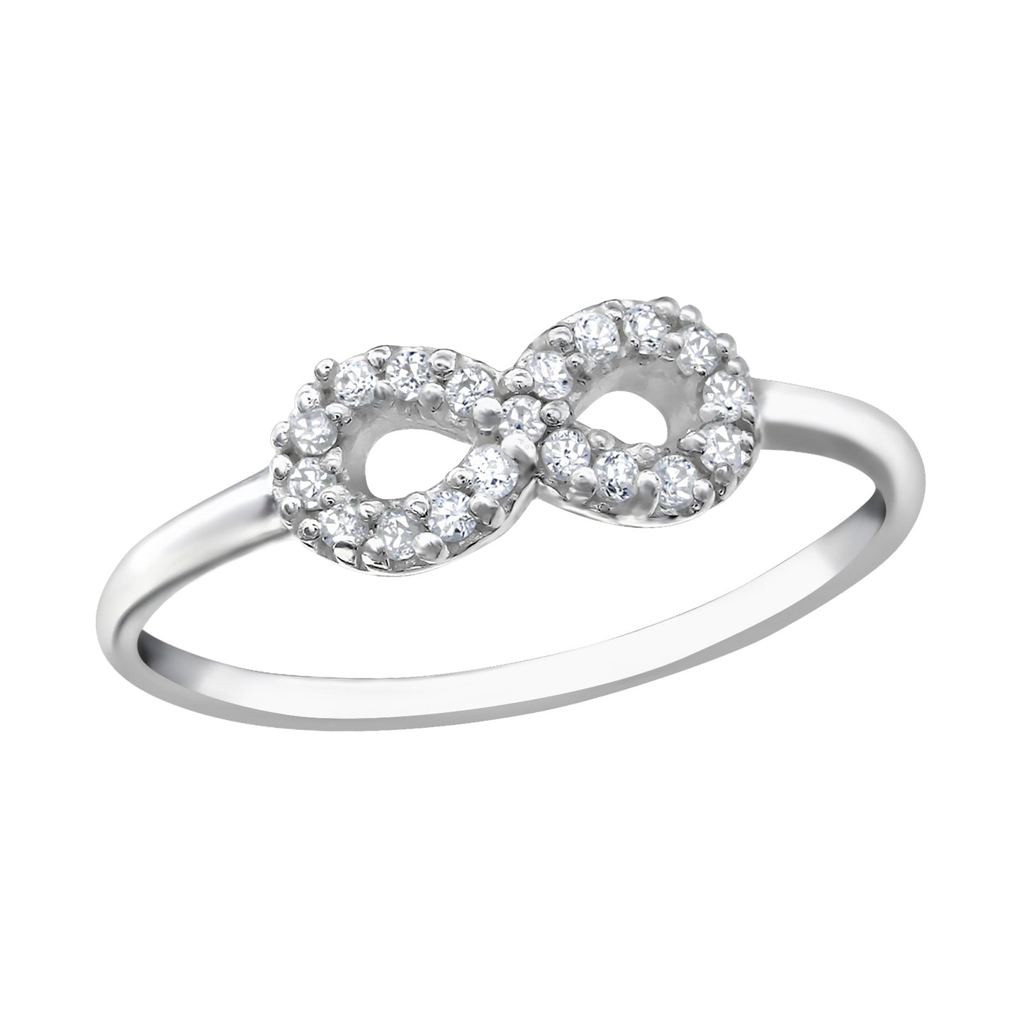 Sterling Silver CZ Love Infinity Friendship Ring - Melchior Jewellery
