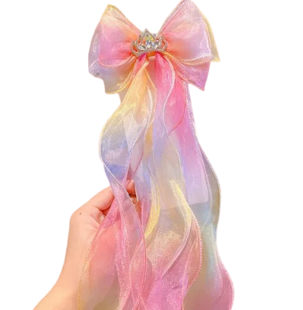Childrens Princess Crown Clip In Hair Ribbon - Melchior Jewellery