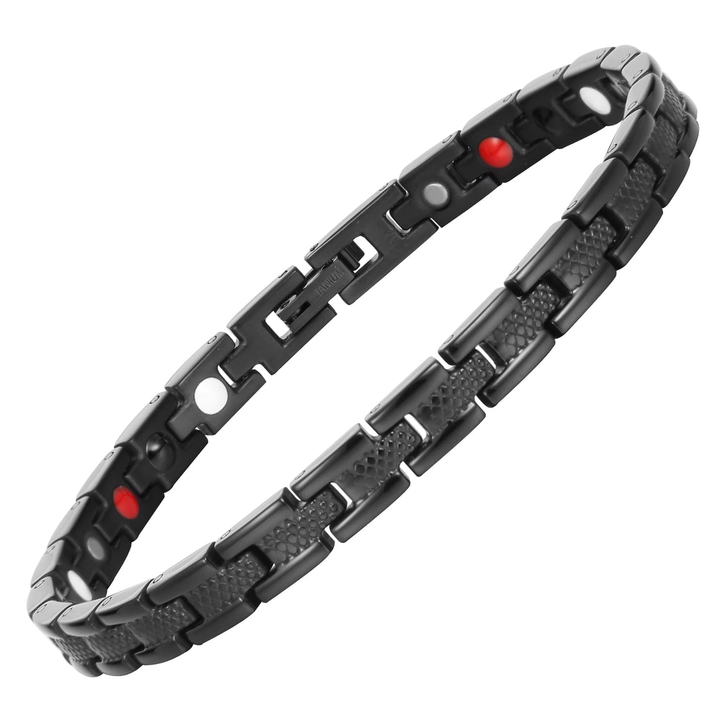 Ladies Black Affinity Titanium Magnetic Bracelet - Melchior Jewellery
