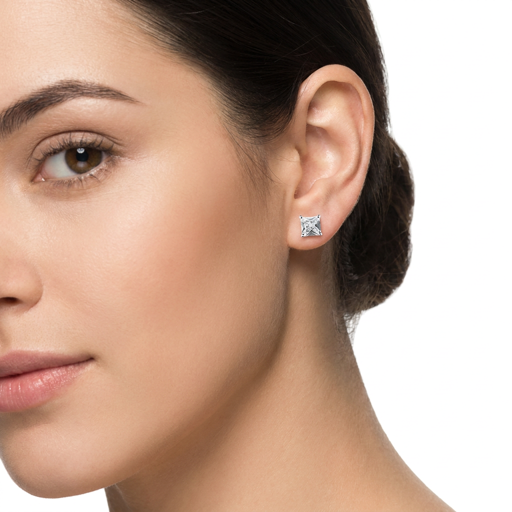 Sterling Silver Square Gemstone Stud Earrings - Melchior Jewellery