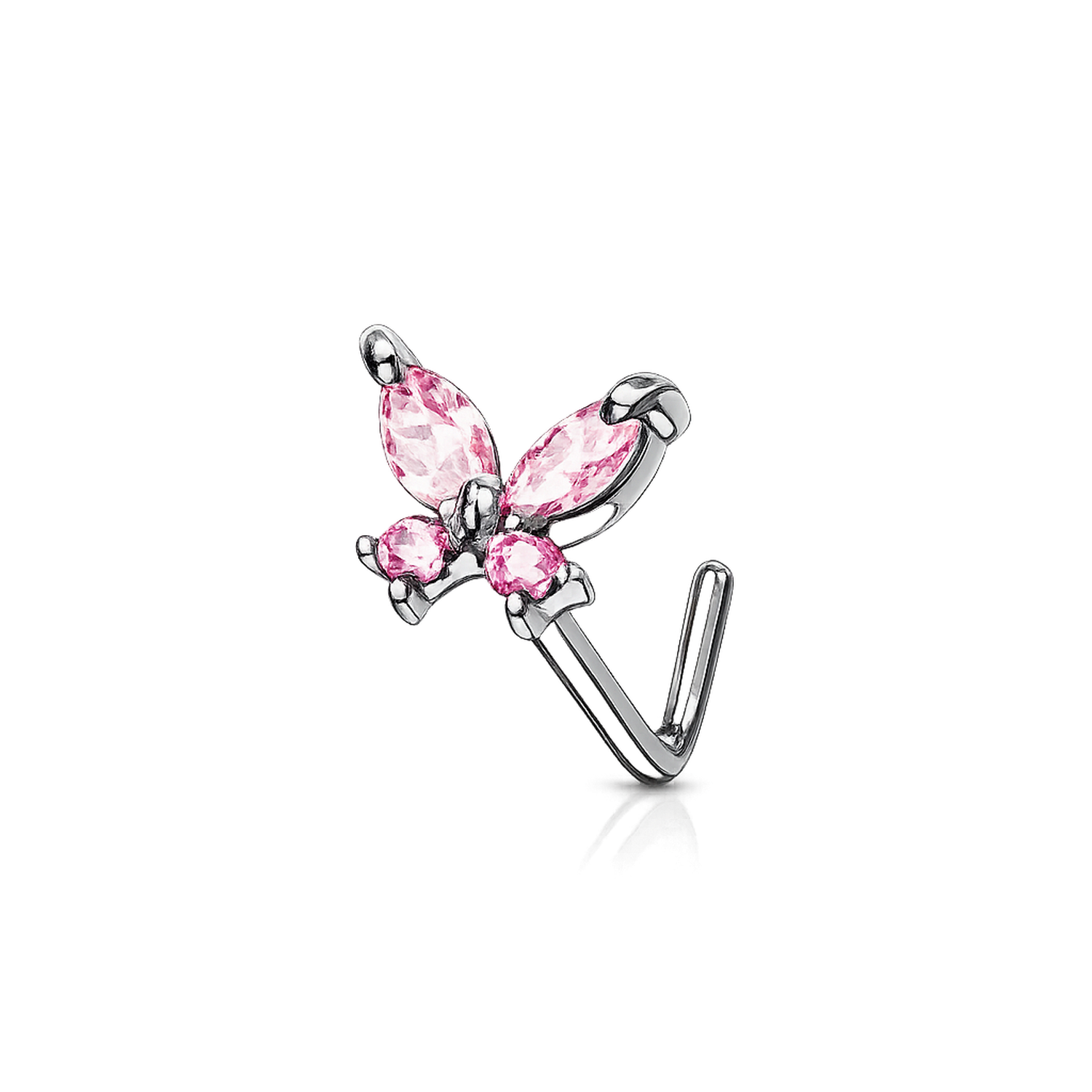 CZ Set Surgical Steel Nose Piercing - Melchior Jewellery