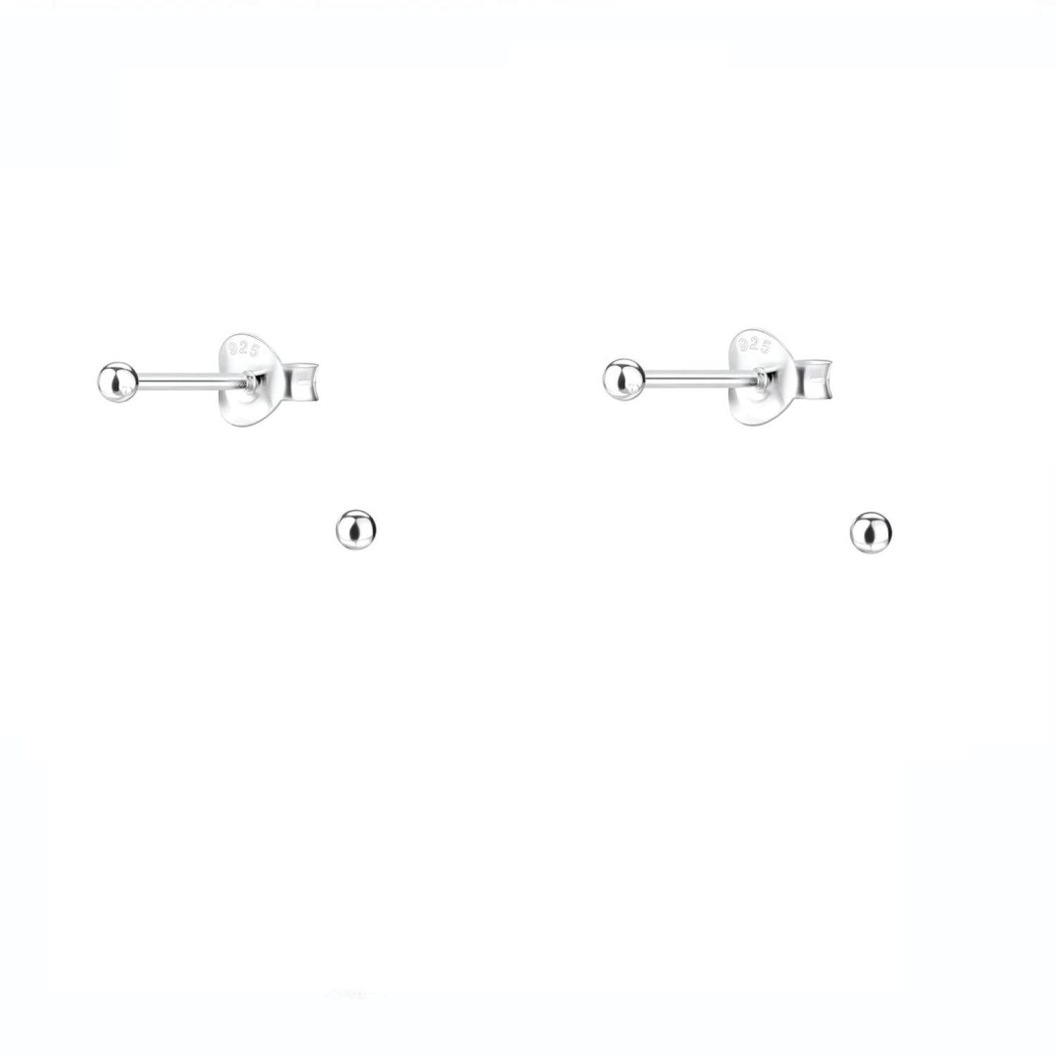 Melchior Jewellery childrens sterling silver ball stud earrings polished small spheres for babies