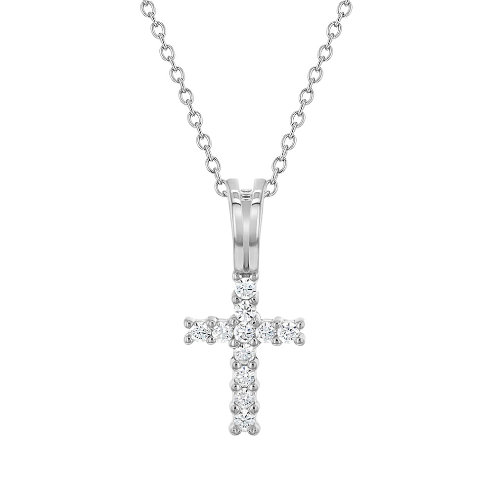 Sterling Silver CZ Cross Girls Necklace - Melchior Jewellery
