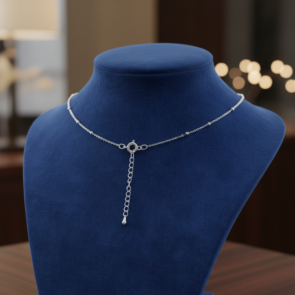 Sterling Silver Satellite Chain Choker Necklace