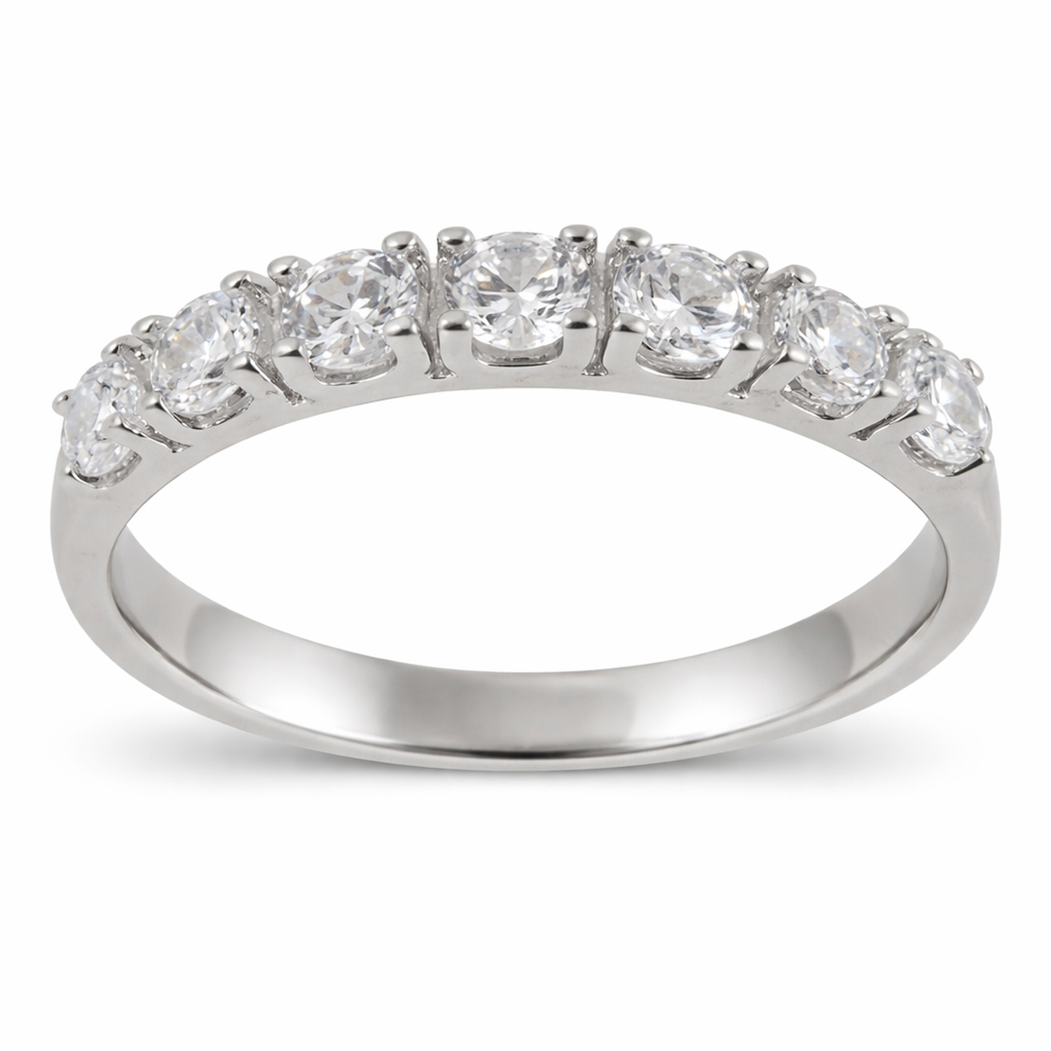 Sterling Silver Ring With Clear Cubic Zirconia Stones - Melchior Jewellery