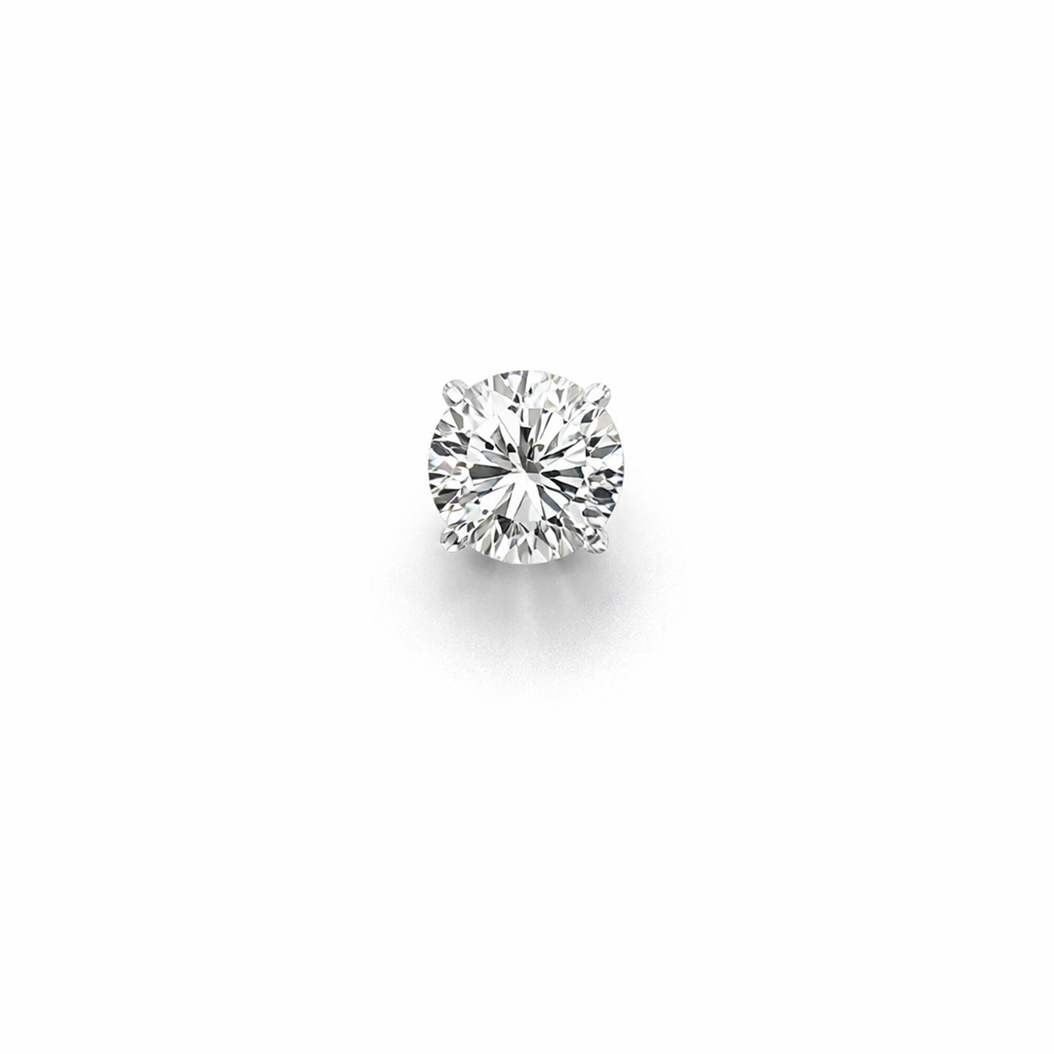 Single 6mm cubic zirconia earring for men in sparkling clear stone with a silver prong setting