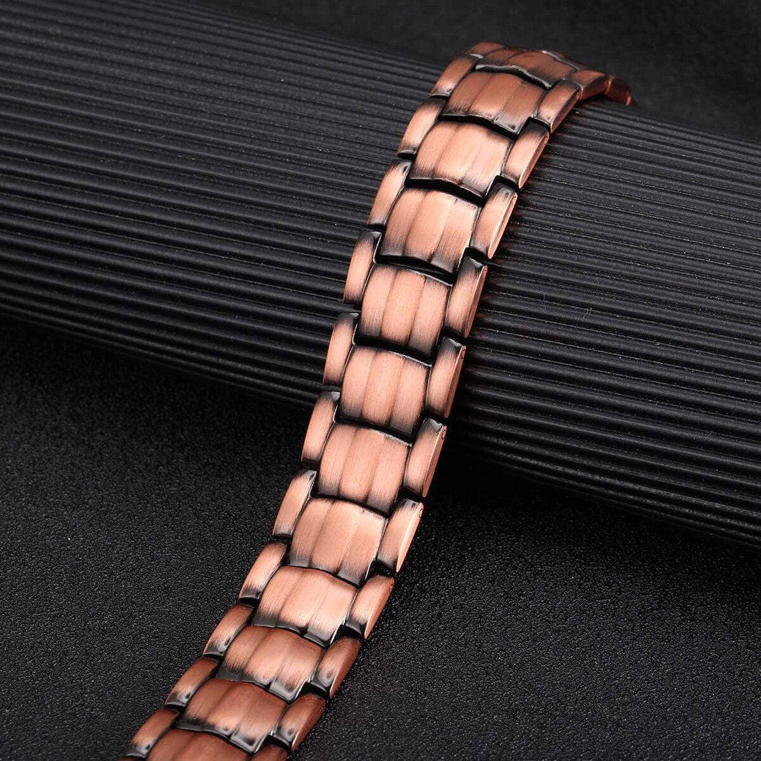 Melchior Jewellery double row magnetic bracelet for men in brushed copper metal finish