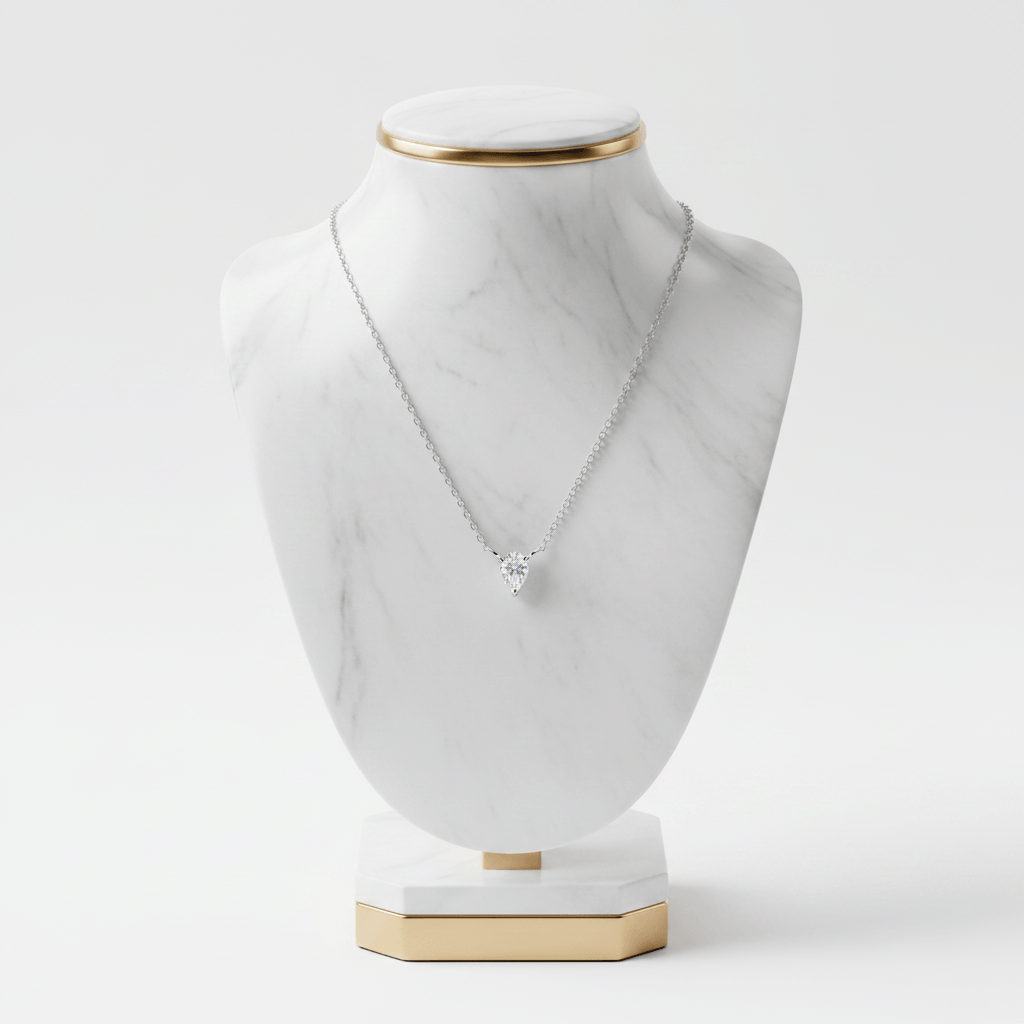 925 Sterling Silver Cubic Zirconia Teardrop Pendant Necklace - Melchior Jewellery