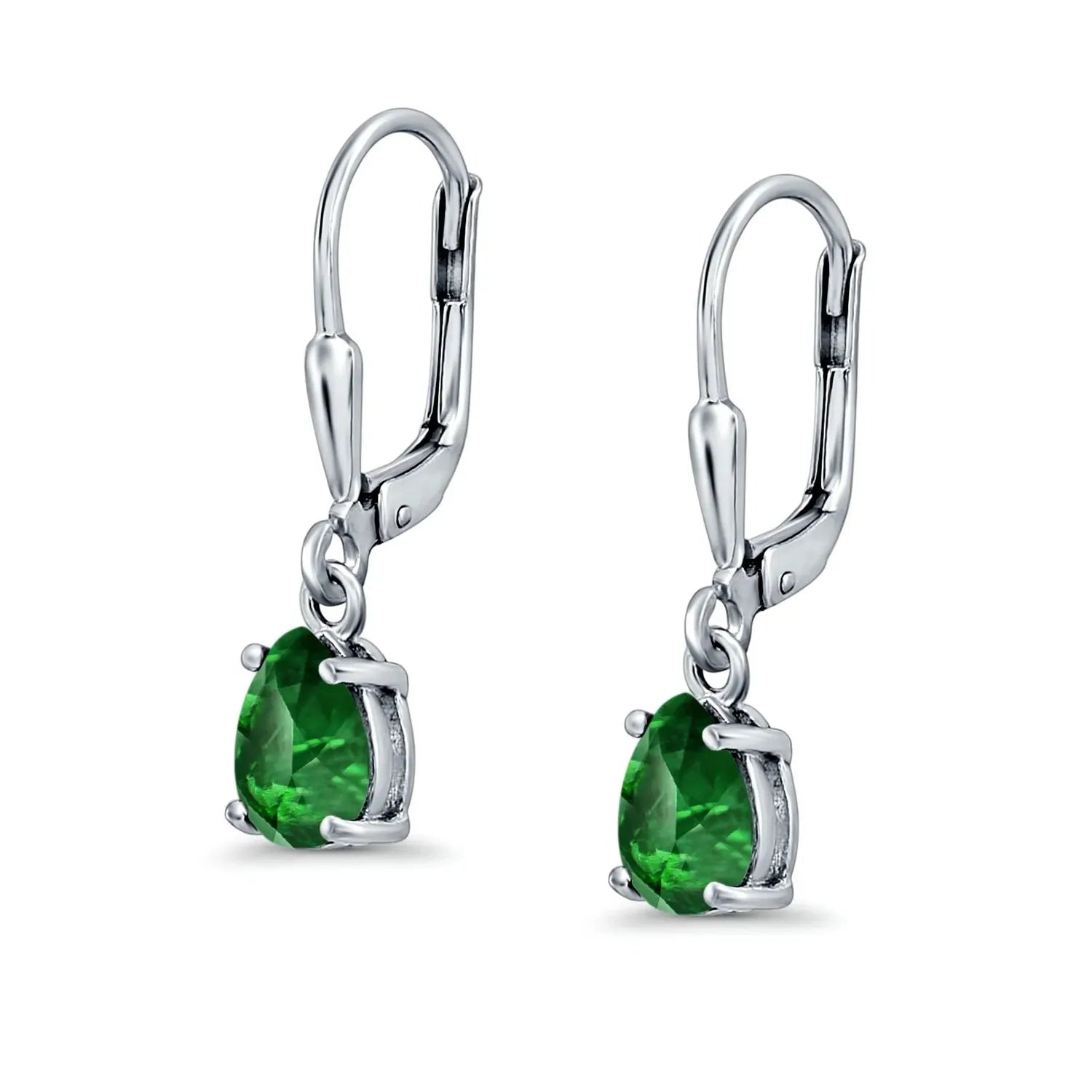Melchior Jewellery Silver Emerald Bridal Teardrop Earrings with vibrant green gemstones