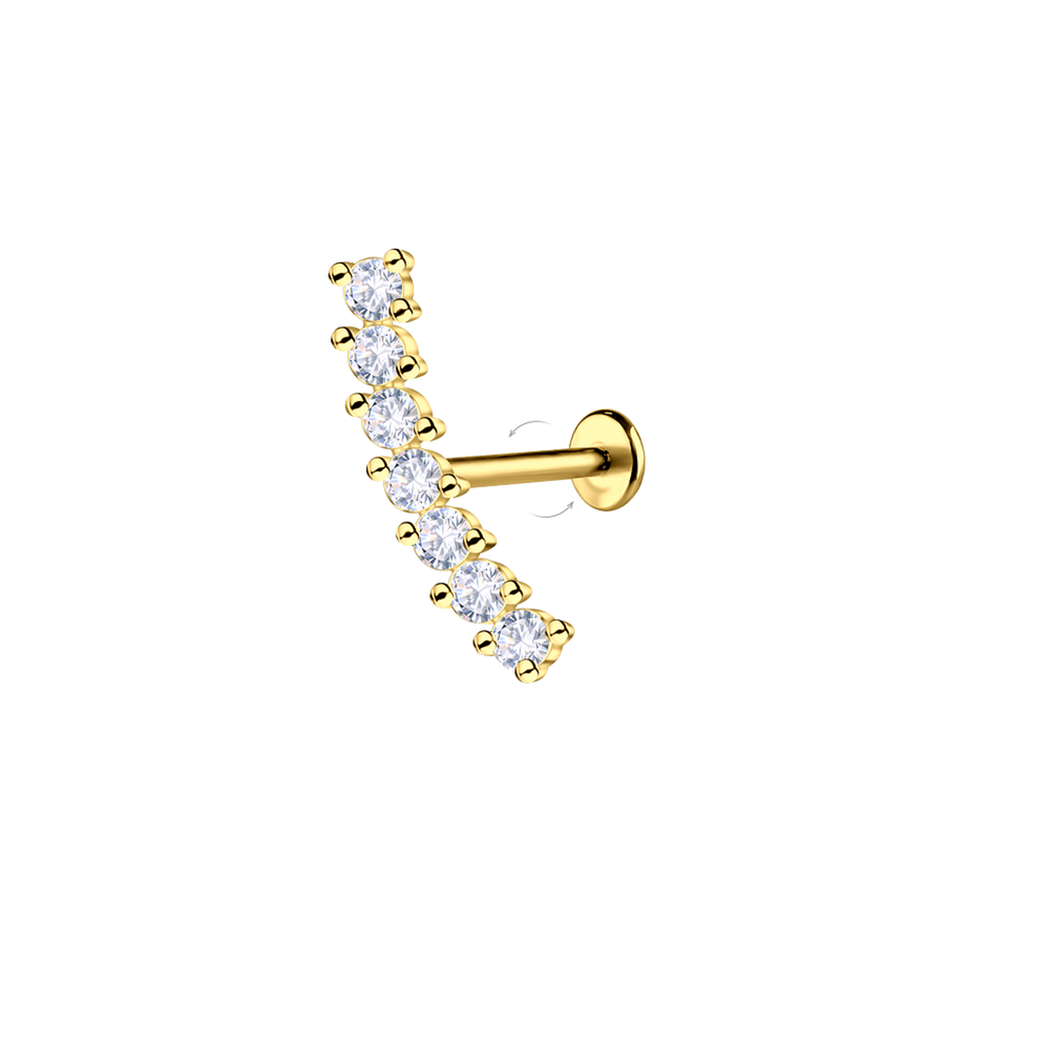 Silver Geometric Titanium Gold Labret Earring - Melchior Jewellery
