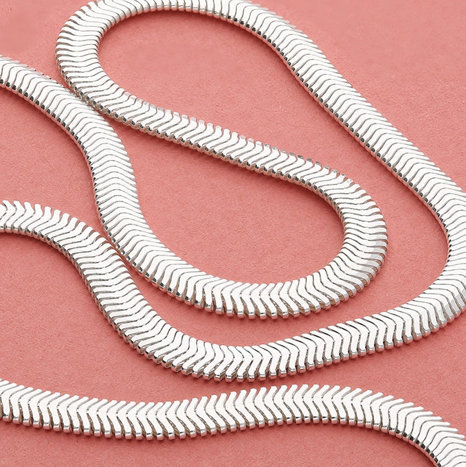 Sterling Silver Diamond Cut Snake Bracelet - Melchior Jewellery