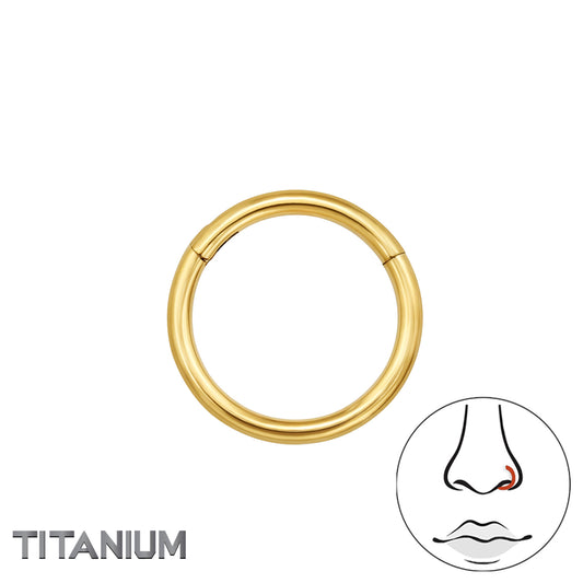 Hypoallergenic gold septum ring by Melchior Jewellery made from durable titanium for sensitive skin