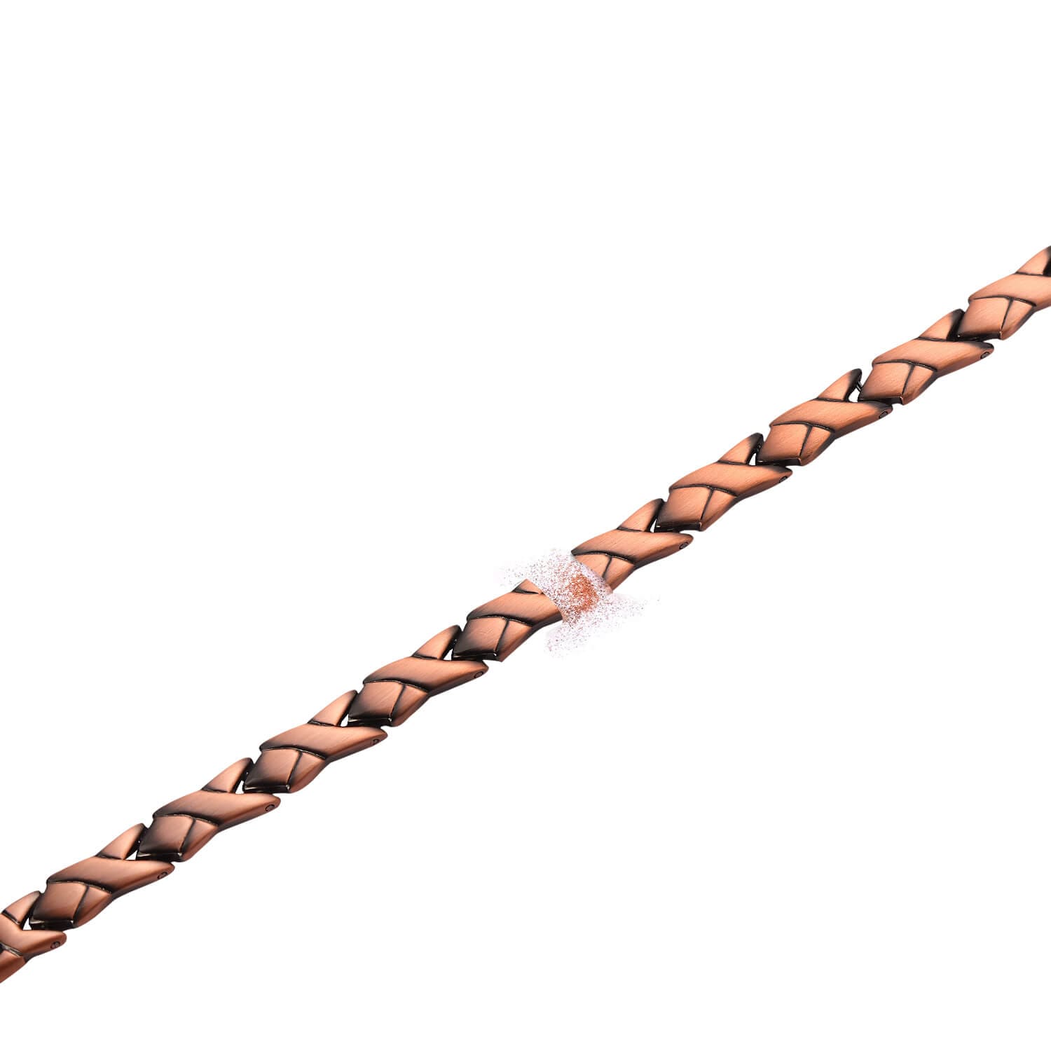 Melchior Jewellery ladies copper magnetic bracelet with a sleek interwoven design and polished finish