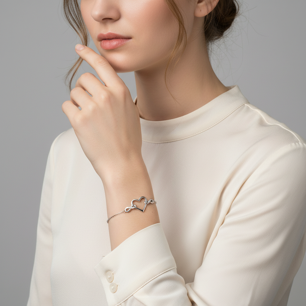 Sterling Silver Heart Infinity Timeless Heart Bracelet - Melchior Jewellery