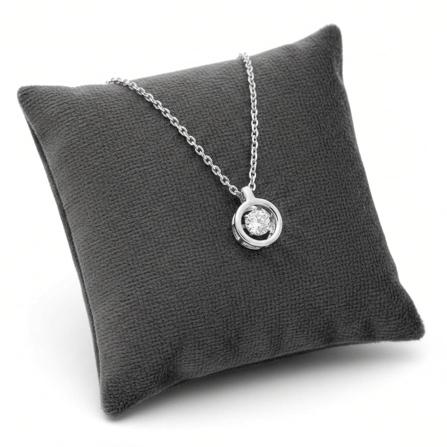 Sterling Silver Cubic Zirconia Triple Ring Pendant Necklace - Melchior Jewellery