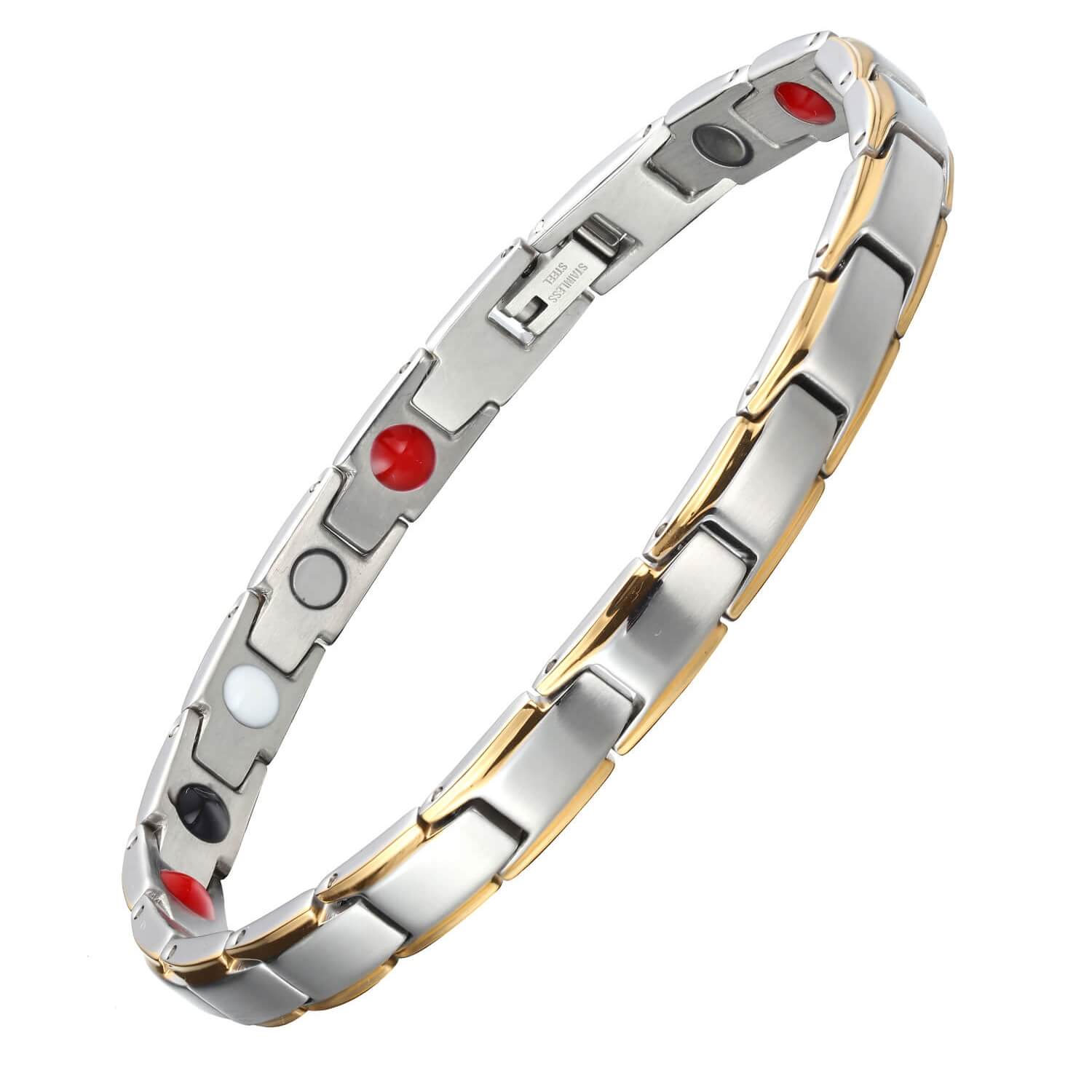 Womans Gold and Silver Magnetic Bracelet - Melchior Jewellery