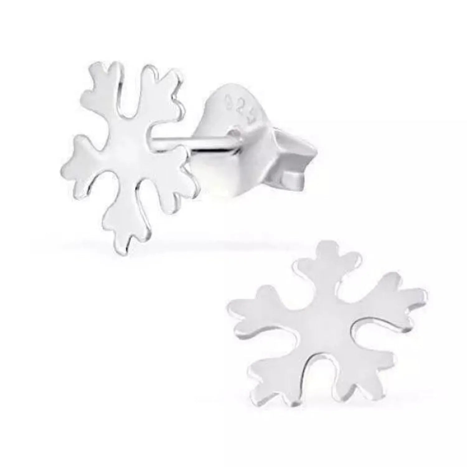 Melchior Jewellery 925 sterling silver snowflake earrings for women with polished finish